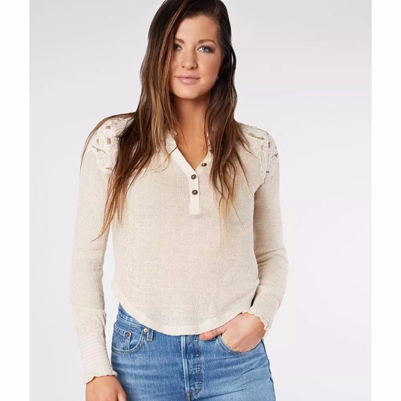 Free People Tops - FREE PEOPLE | Easy Breezy Embroidered Henley